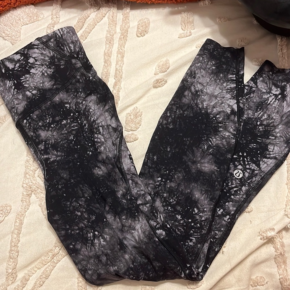 Lululemon Black Splattered Leggings